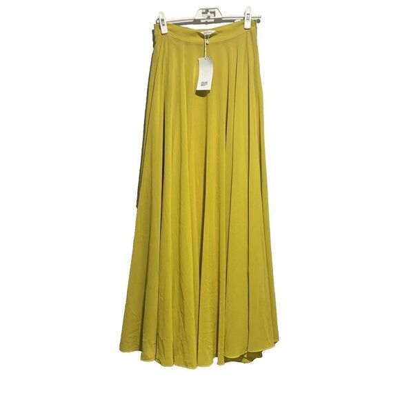 NWT Lucy Paris Yellow High Waisted Maxi Lined Elastic Waist Skirt Small - Picture 1 of 13